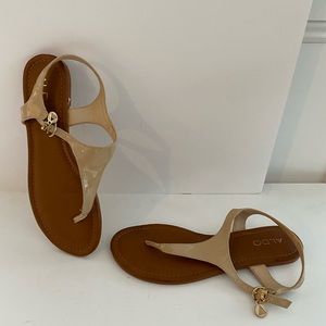 Aldo nude patent sandals